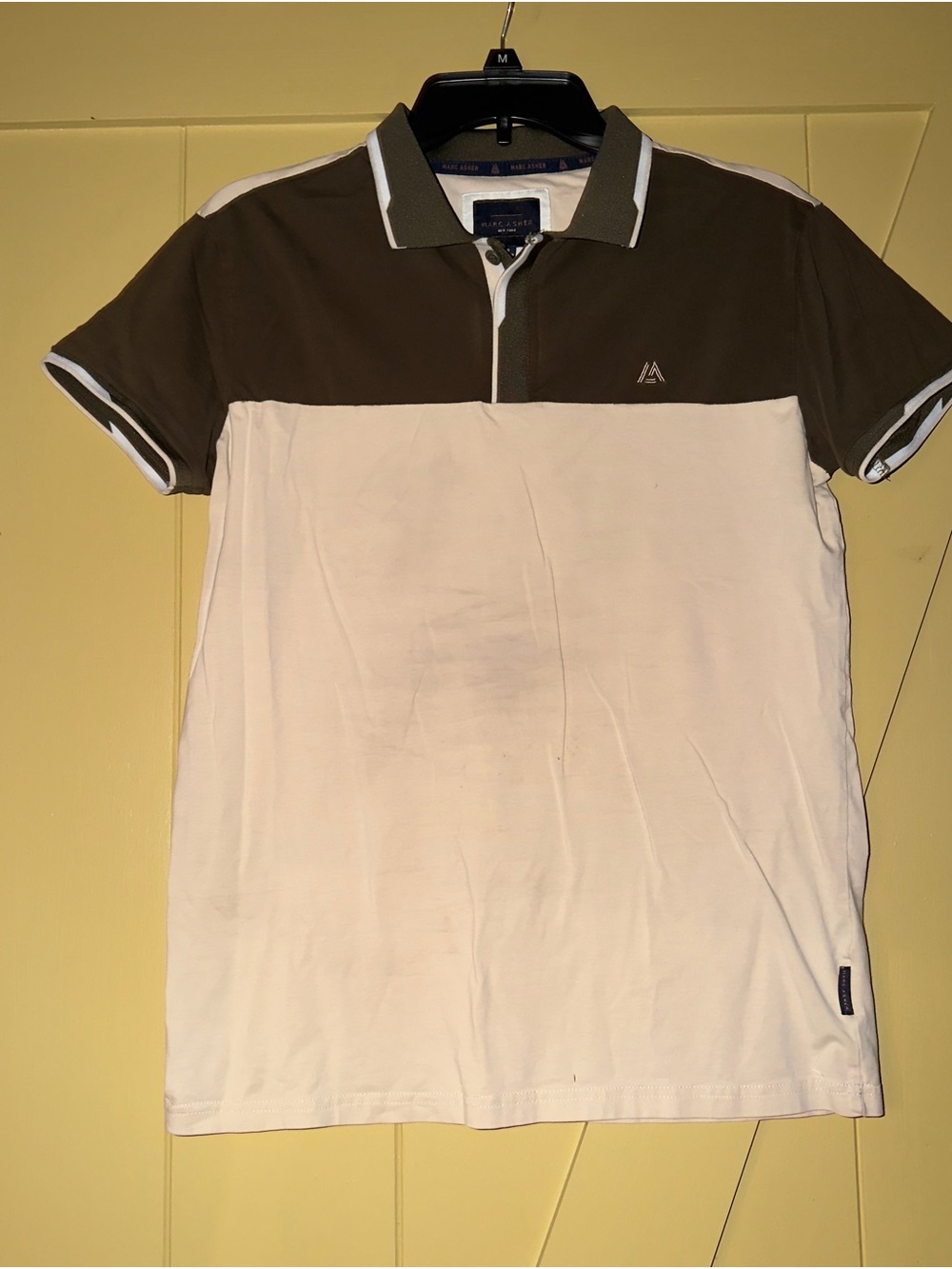 Marc Asher New York Men’s Brown Cream Colorblock Polo Shirt Size S